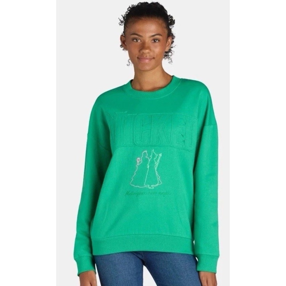 Wicked Oversized Embroidered Graphic Crewneck Sweatshirt, Women's Small‎